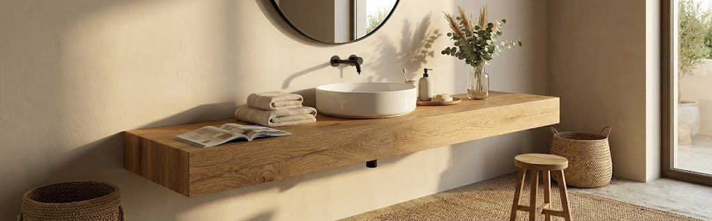 Houten Wastafelbladen op Maat (Eiken & Teak) - Teakea Houten Wastafelbladen op Maat (Eiken & Teak) - Teakea