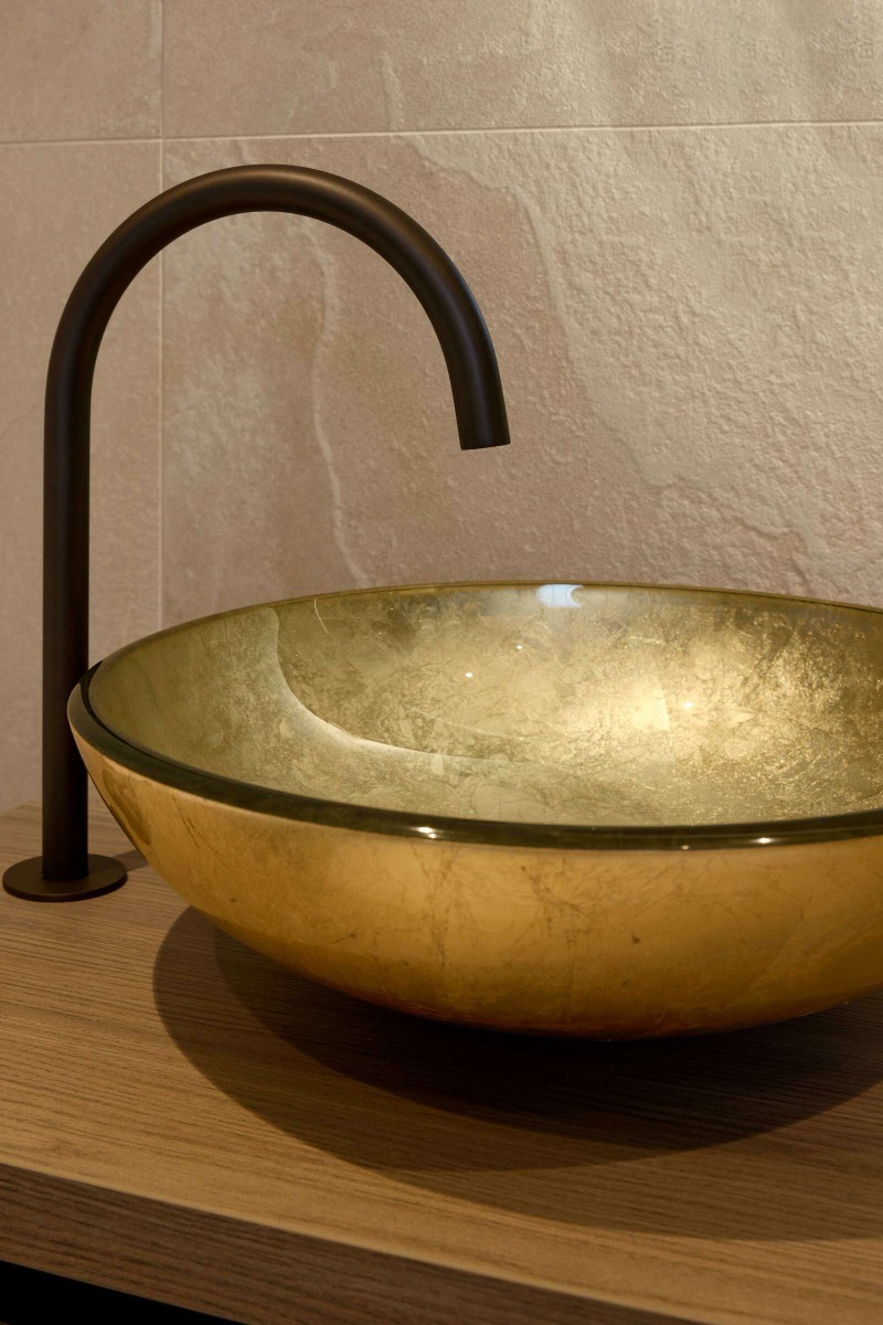 Luca Vetro LUVE001 glazen opzetwastafel Ø38,5 cm in Coffee – luxe ronde waskom van gehard glas - view 3