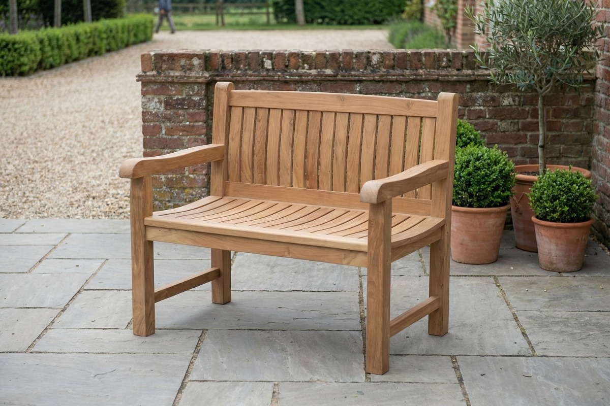 Balmoral Teak Tuinbank | 2 Persoons | 100 cm breed | FSC Teakhout - view 3