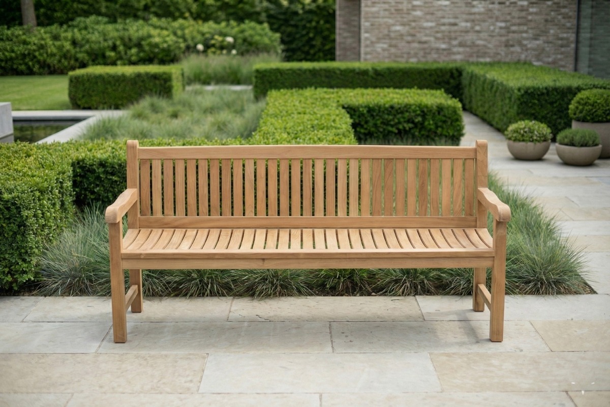 Balmoral teakhouten tuinbank van massief teak, extra brede zitbank met een breedte van 220 cm - view 4