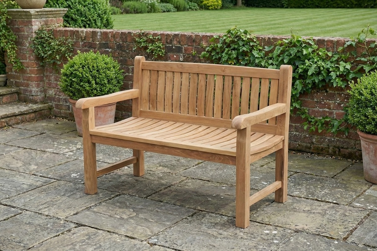 Balmoral teakhouten tuinbank van massief teak, compacte zitbank met een breedte van 120 cm - view 3