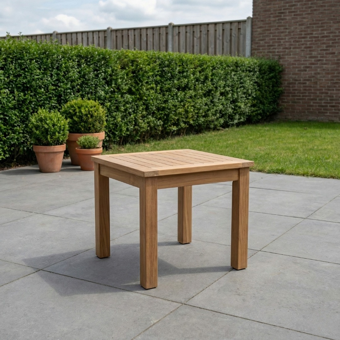 Tuintafel teakhout 90x90x75 vaste poten massief teak - alternate view