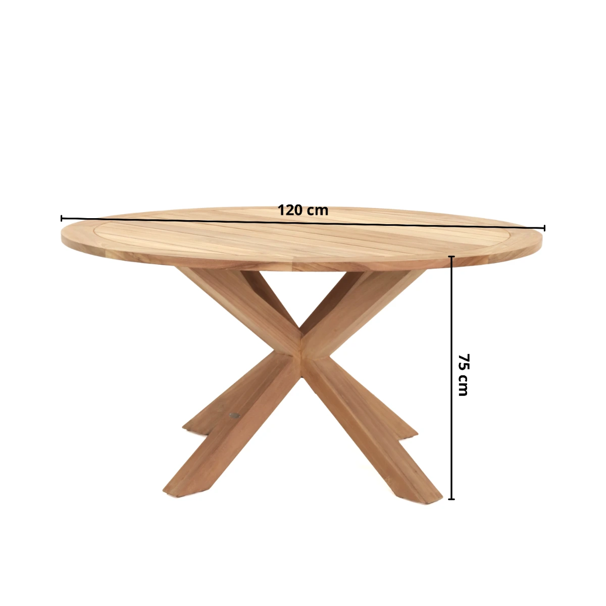 Teakhouten Tuintafel Matrix van 120 cm met robuuste teakhouten middenpoot,  - view 3