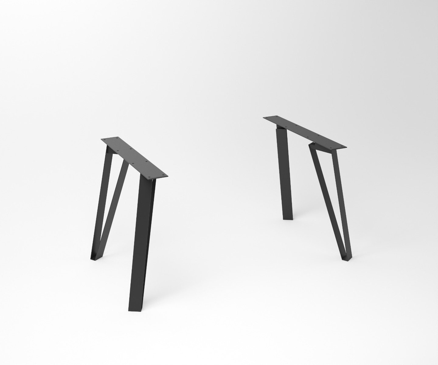 Noten eettafel en vissengraad motief en schuine tafelpoten - view 4