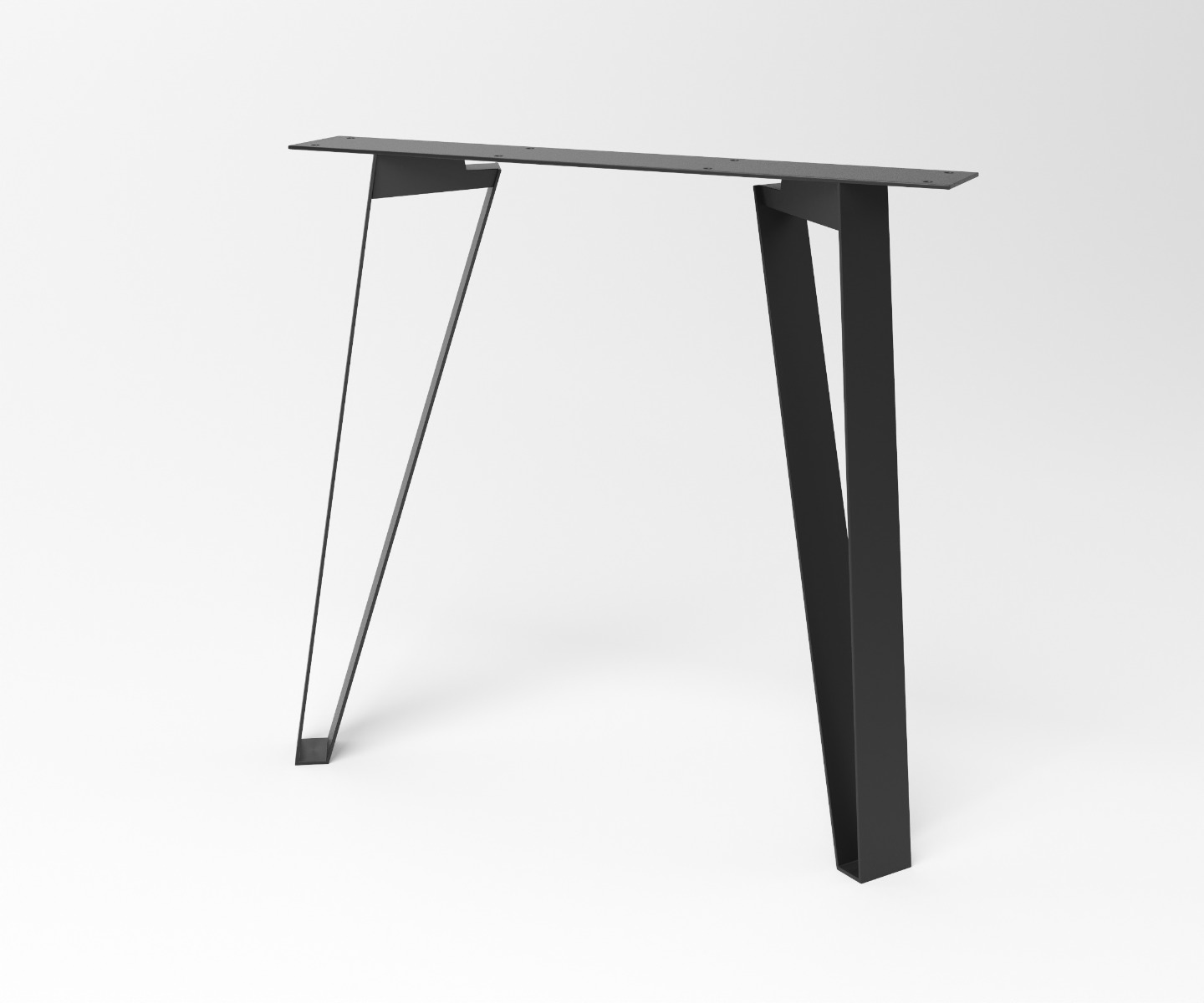 Noten eettafel en vissengraad motief en schuine tafelpoten - view 3