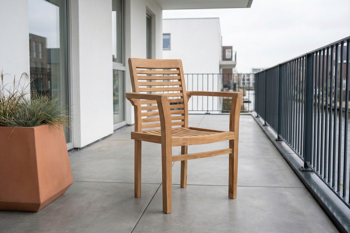Stapelbare teak tuinstoel Stacker van massief teakhout, praktische stoel voor buitengebruik - view 3