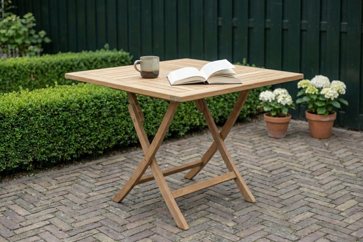 Teak Tuintafel inklapbaar | 120 x 120 x 75 - view 3