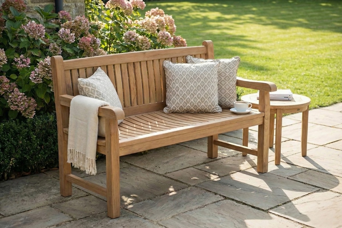 Balmoral Teak Tuinbank | 150 breed | 3 Persoons - Teakhouten Tuinbank - view 3