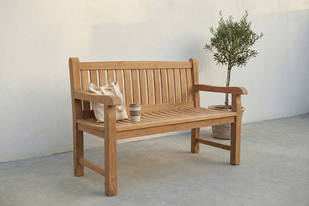Balmoral teakhouten tuinbank van massief teak, compacte zitbank met een breedte van 120 cm - view 4