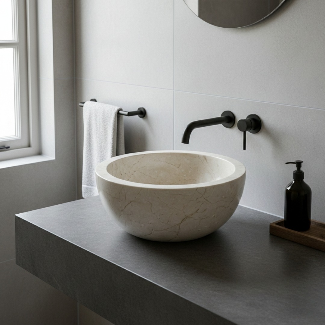 Wit Marmeren Fontein Waskom 20x12cm - Toilet Waskom klein | Teakea - view 4