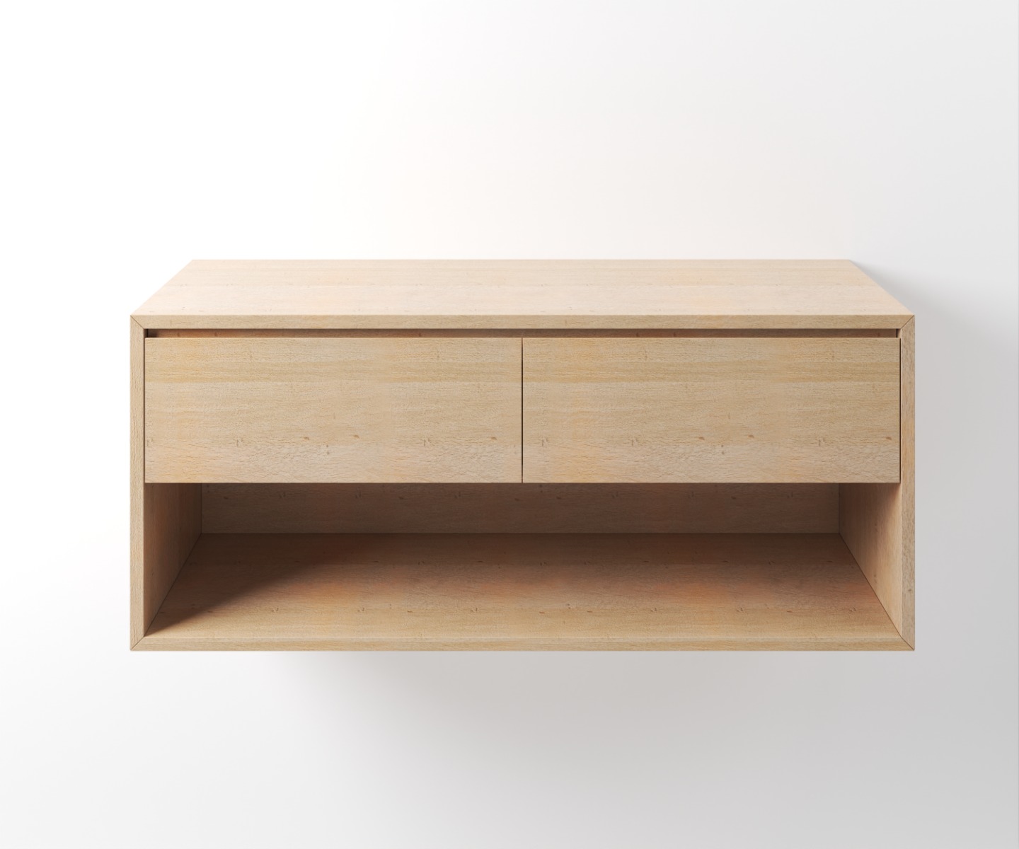 Zwevend Eiken Badmeubel Suze | 2 Laden | Massief Hout Maatwerk - alternate view