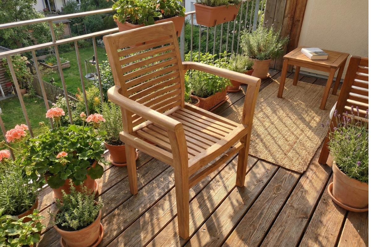 Stapelbare teak tuinstoel Stacker van massief teakhout, praktische stoel voor buitengebruik - view 4