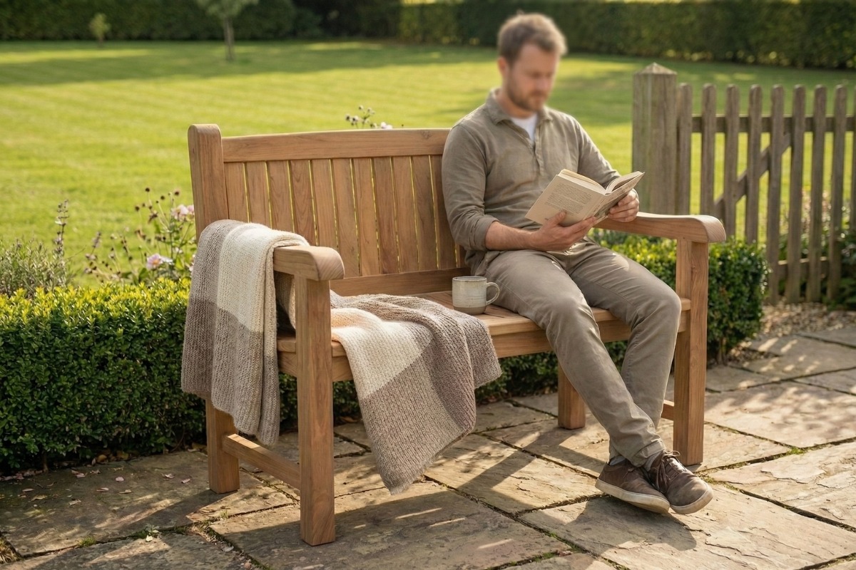 Balmoral Teak Tuinbank | 2 Persoons | 100 cm breed | FSC Teakhout - view 4