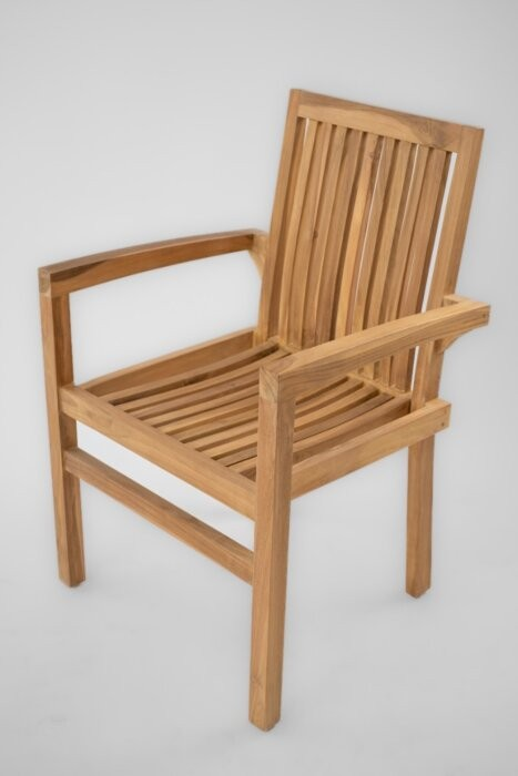 Teakea tuinset met 2 Ibiza stapelbare teakstoelen en ronde inklapbare tafel Ø80 cm – duurzame en compacte FSC teak tuinset

 - view 4
