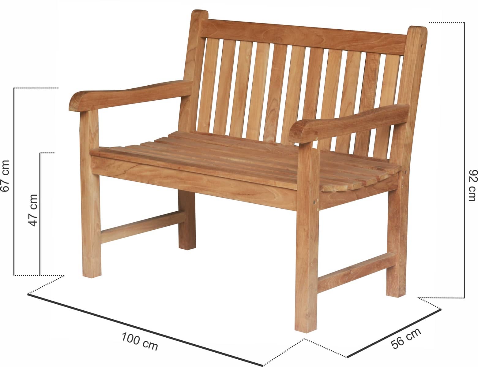 Windsor Teak Tuinbank | 100 breed - DEVI-TB-WINDSOR-100 - view 3