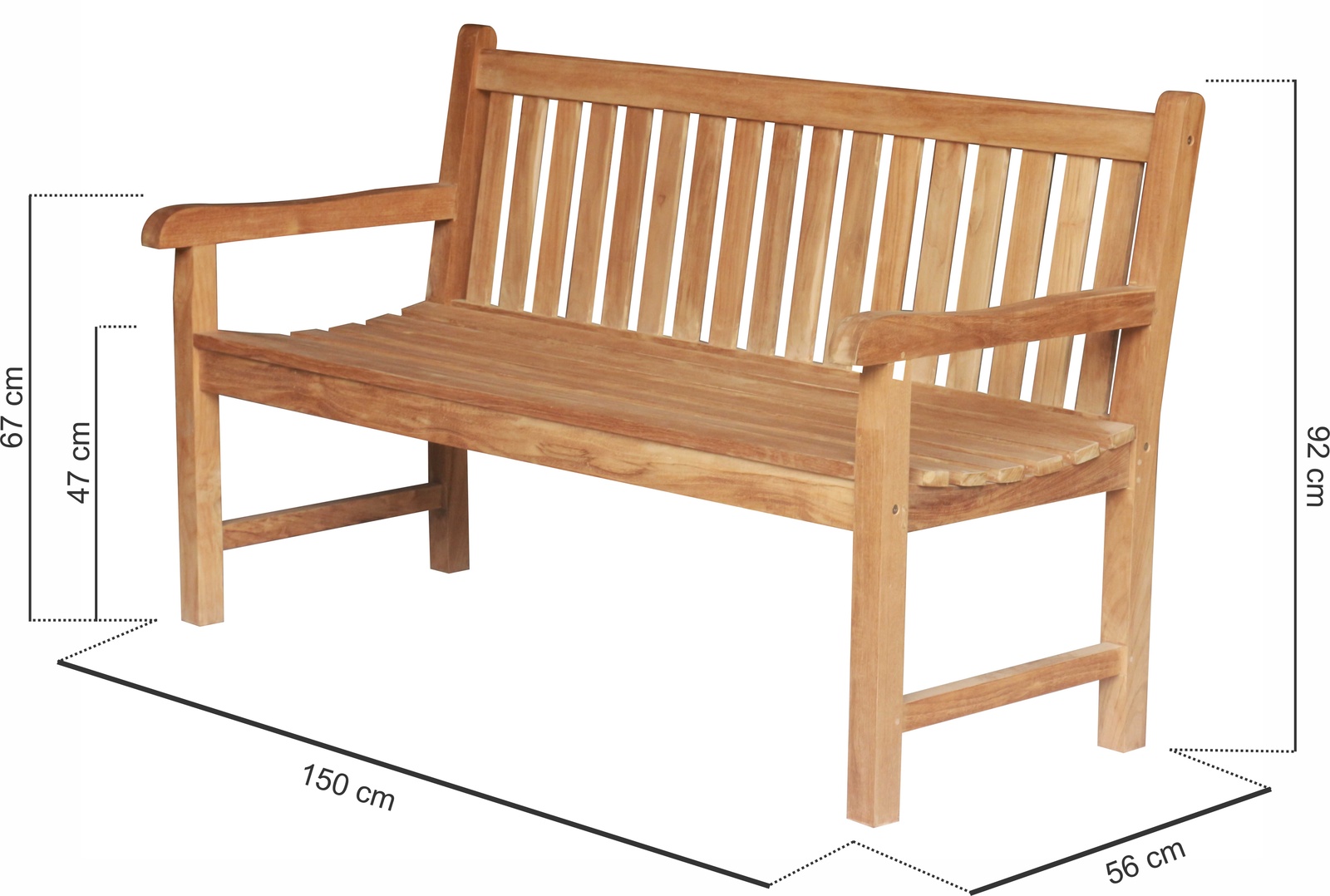 Teak tuinbank 150 cm - teakea Windsor  - view 4