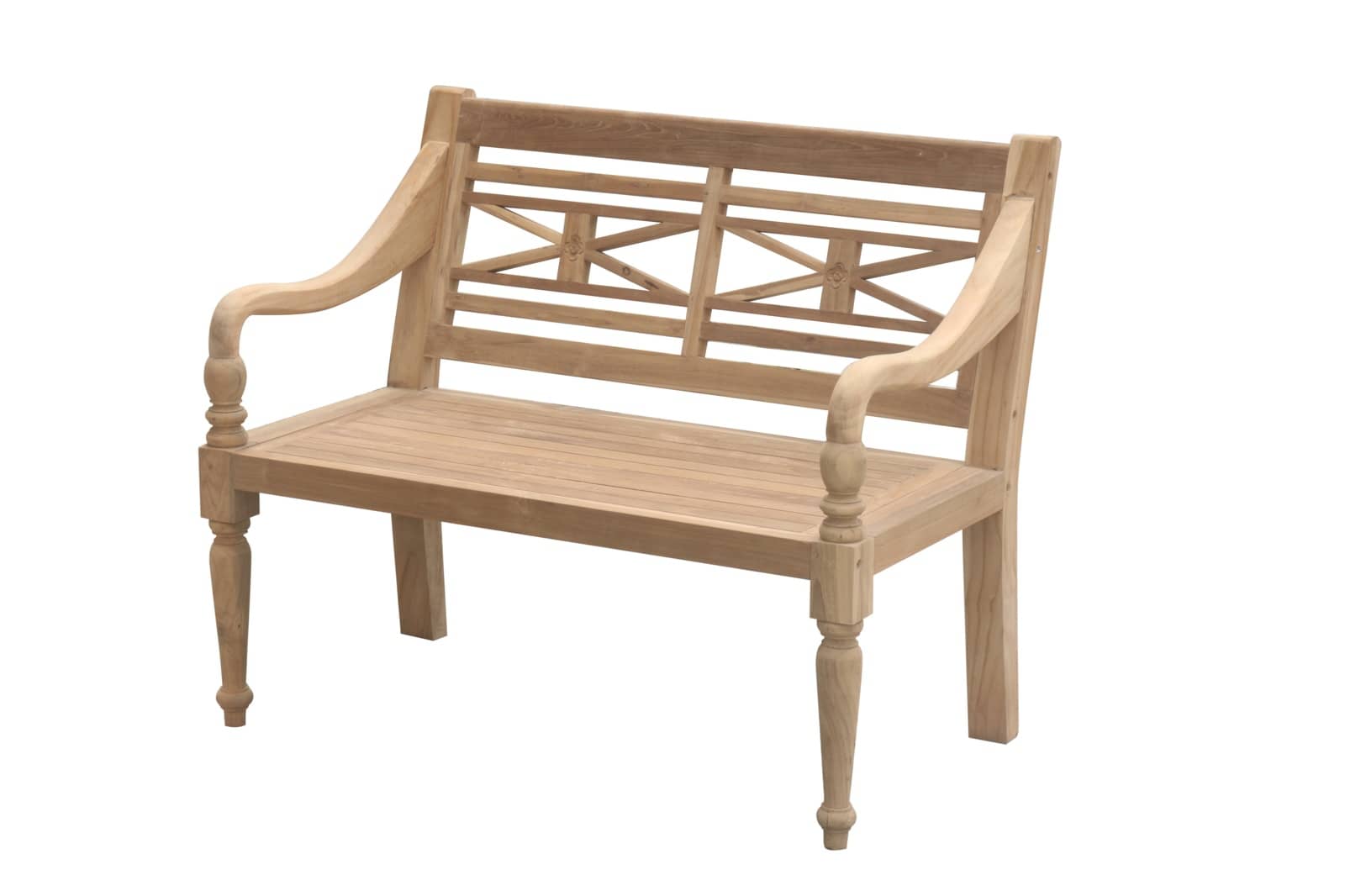 Teak Station Bank van 100 cm breed, gemaakt van gerecycled teakhout, geschikt voor twee personen, ideaal voor kleine tuinen en terrassen. - view 4