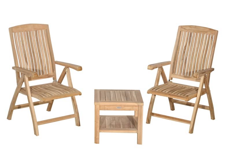 Teak Tuinset | 2 Linda Stoelen | 1 Bijzettafel met onderblad - TK-TS-LINDA-BZTOB - alternate view