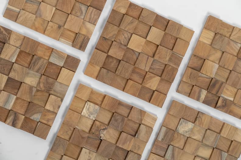 Teak plakhout | Blocks Naturel | 30x30x2 - DEV-WC-BN - view 4