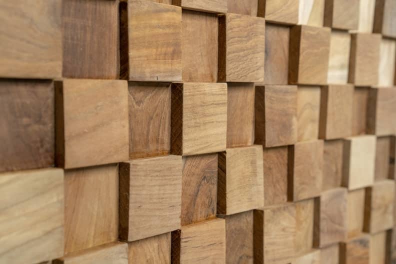 Teak plakhout | Blocks Naturel | 30x30x2 - DEV-WC-BN - view 3