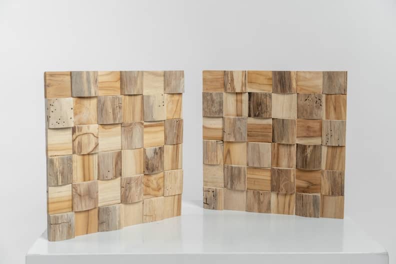 Wandpanelen Teak Plakhout | Mystic Naturel | 3D Wandhout | 30x30x2 - DEV-WC-MN - view 3