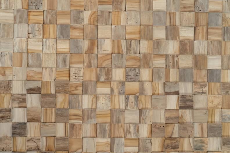Wandpanelen Teak Plakhout | Mystic Naturel | 3D Wandhout | 30x30x2 - DEV-WC-MN - alternate view
