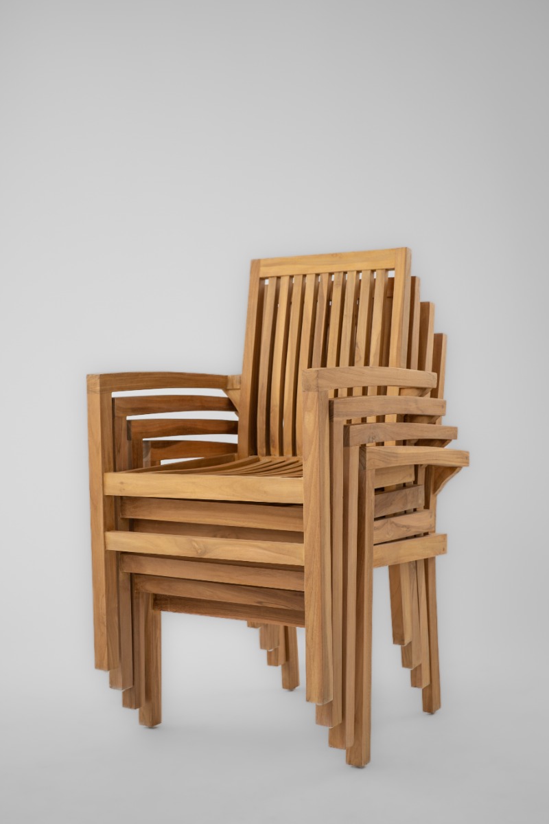 Stapelbare Teak Tuinstoel Pile  - view 4