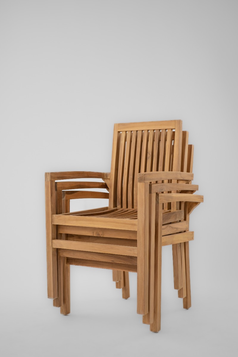 Stapelbare Teak Tuinstoel Pile  - view 3