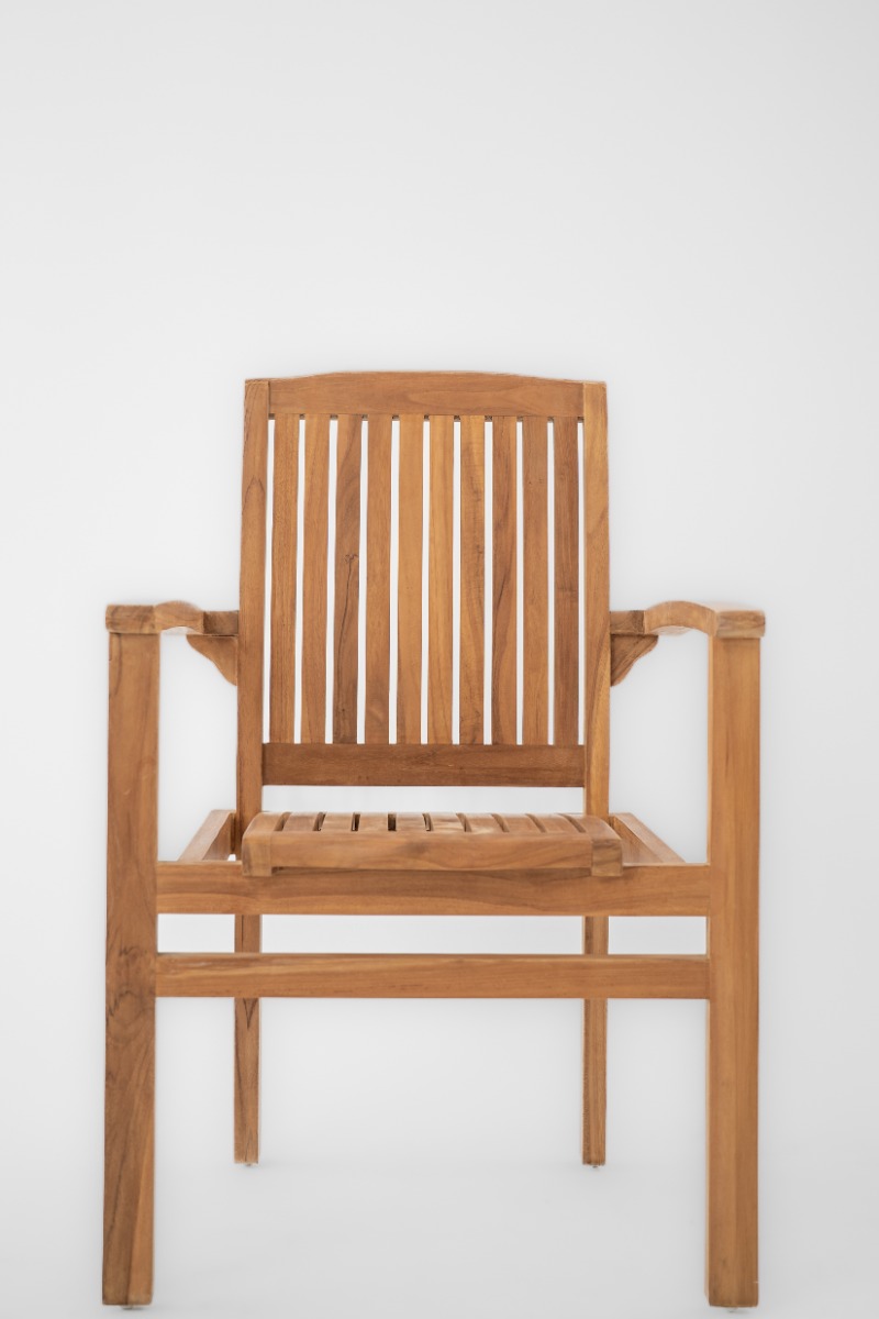 Stapelbare Teakhouten Tuinstoelen Ibiza | Set van 4 Stuks - view 4