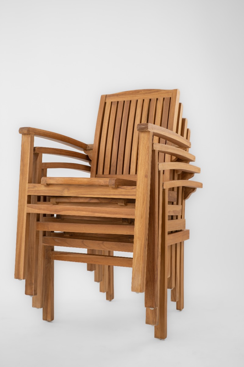 Teakhouten Tuinset Ibiza | vier stoelen met ovale tuintafel  - view 3