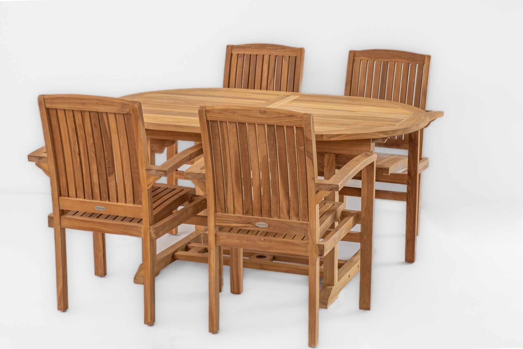 Stapelbare Teakhouten Tuinstoelen Ibiza | Set van 4 Stuks - alternate view