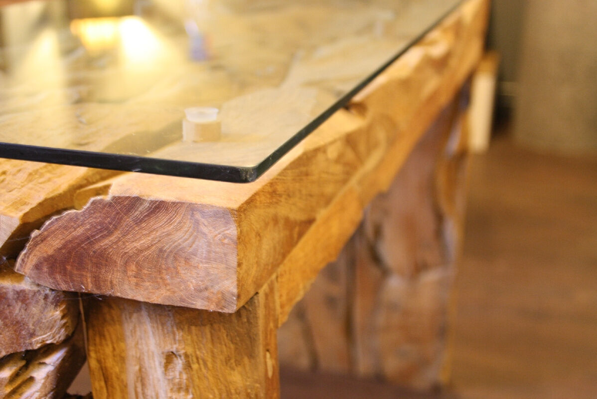 Akar | Teak Wandtafel Van Teakwortel | 70 x 150 x 40 cm - view 3