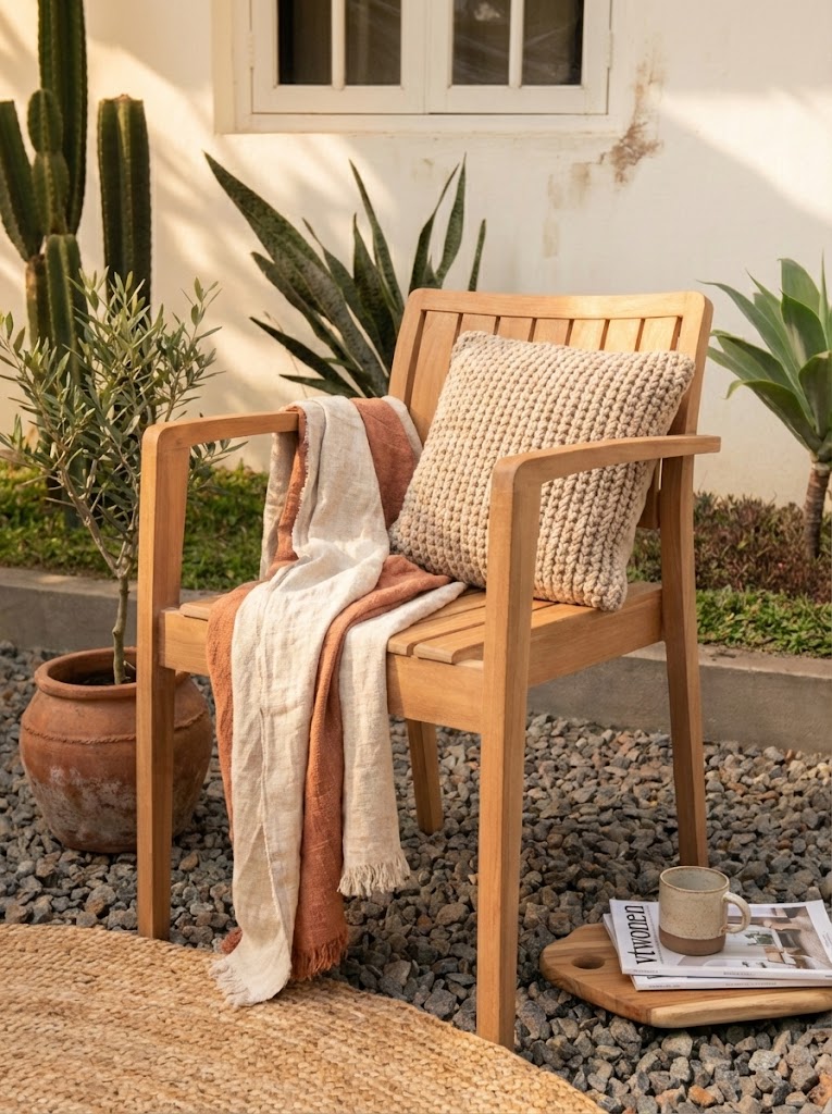 Teakhouten stapelbare Tuinstoelen Amaris | Teakea.nl - view 4