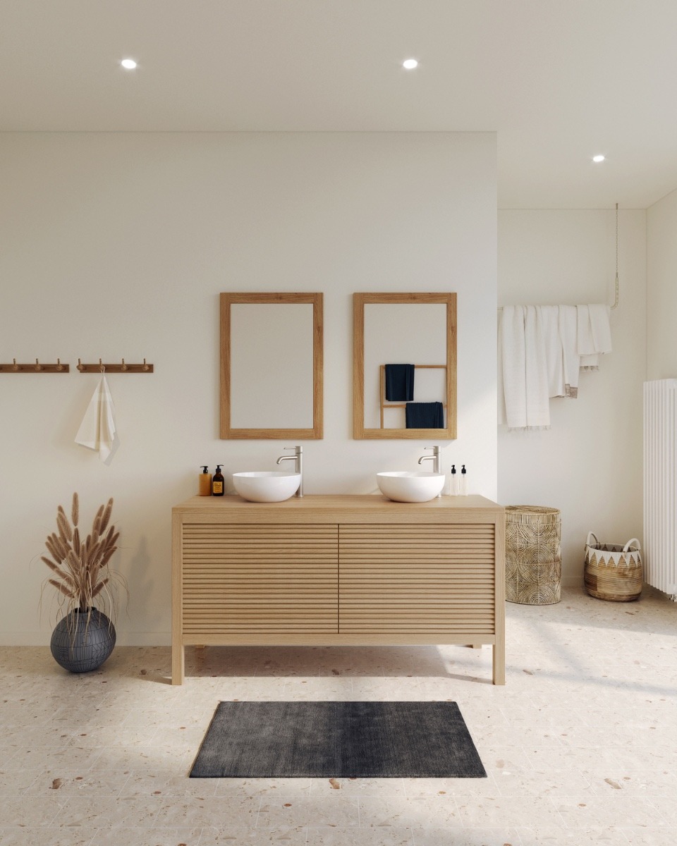 Luxe eiken wastafelmeubel Tessa staande model Japandi stijl - view 4