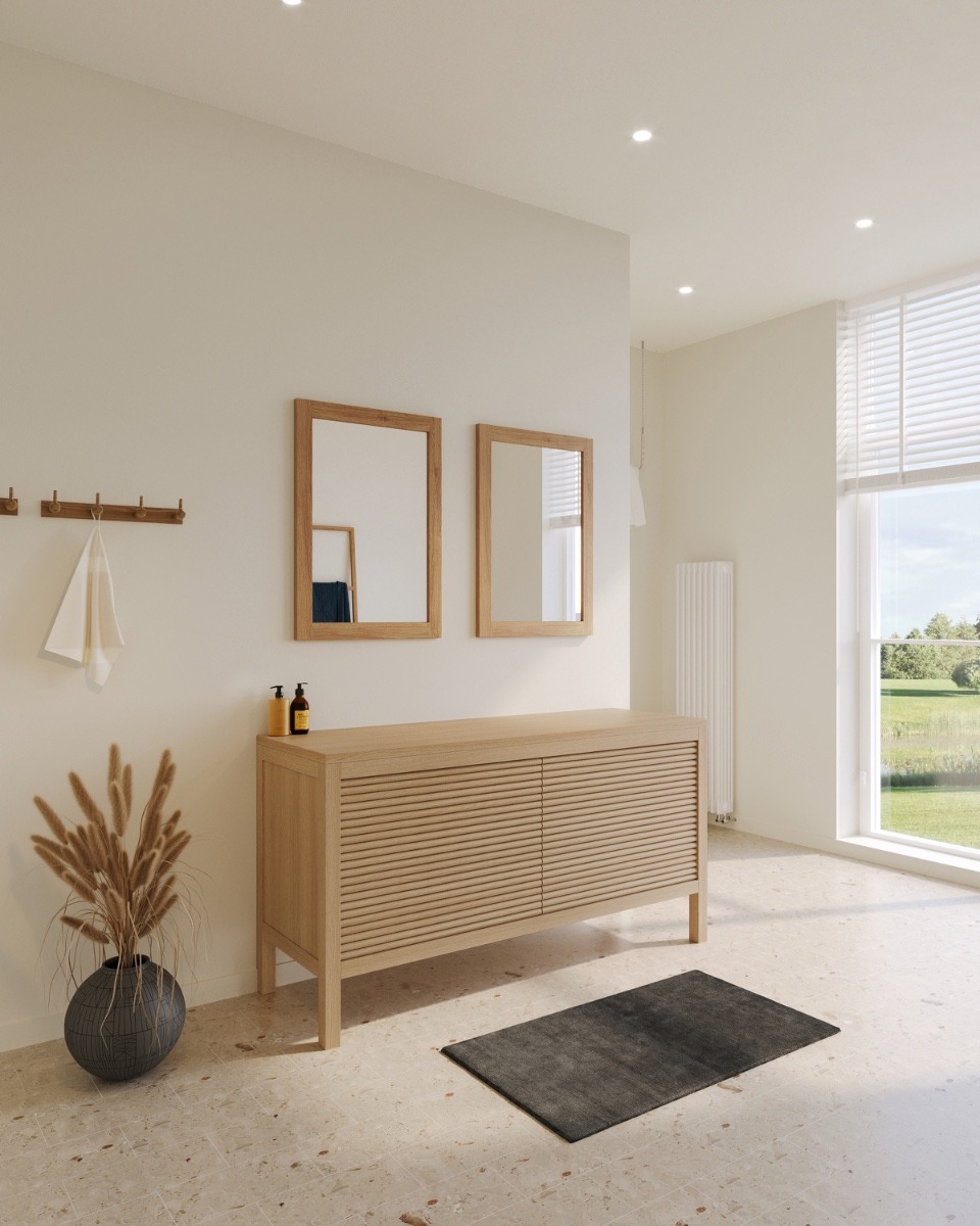 Luxe eiken wastafelmeubel Tessa staande model Japandi stijl - view 3