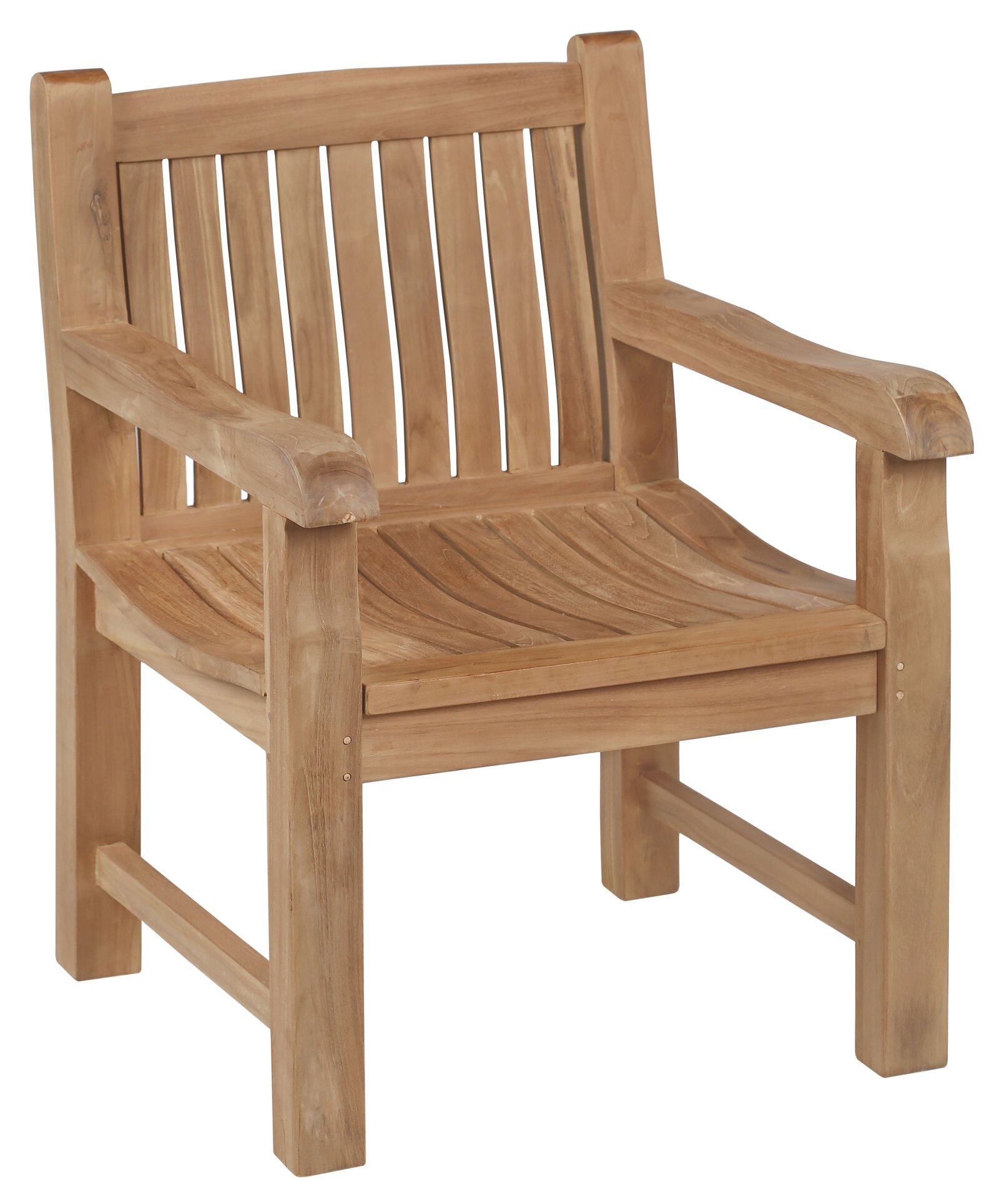 Balmoral teakhouten tuinstoel van massief teak met armleuningen, comfortabele buitenstoel - alternate view