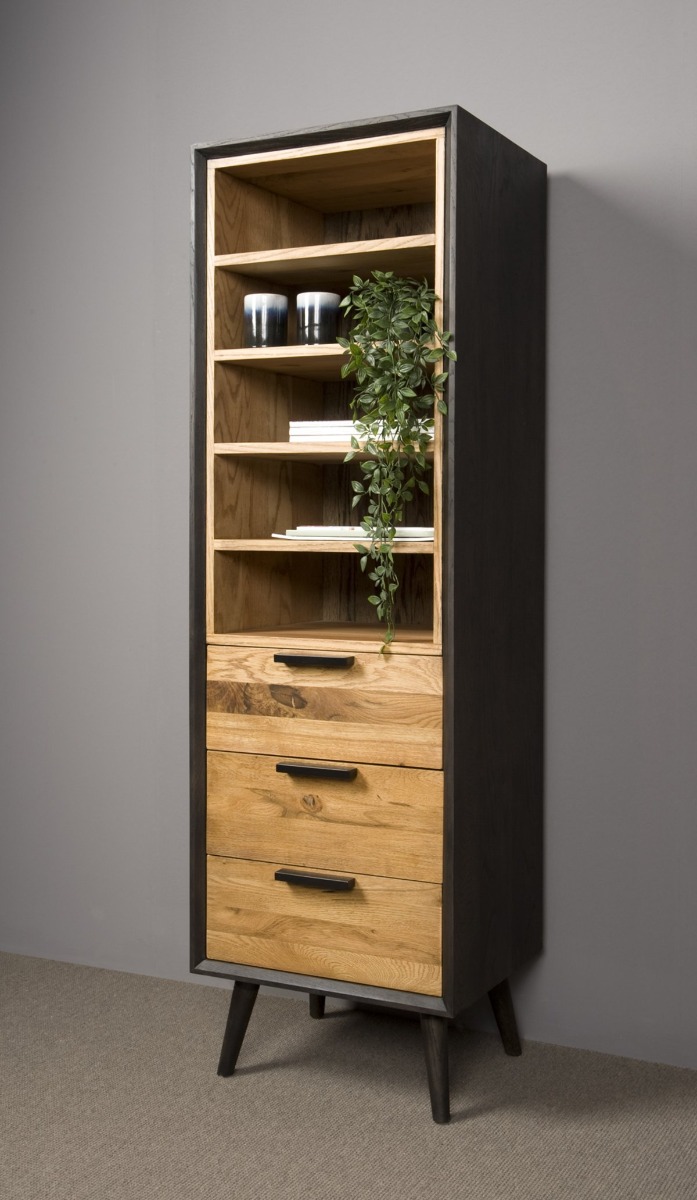 Bresso Boekenkast | 3 Laden | 55x45x174 - TowerLiving-BM0274 - alternate view