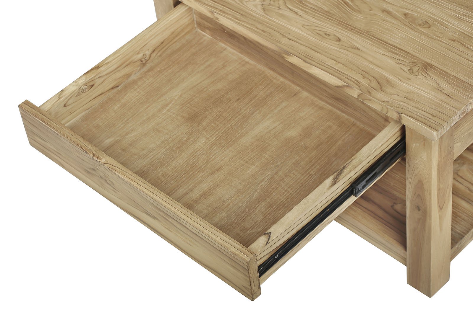 Teak salontafel met lade en onderblad | 60x60x45 - DEV-CT-1L-60-60-45 - view 3