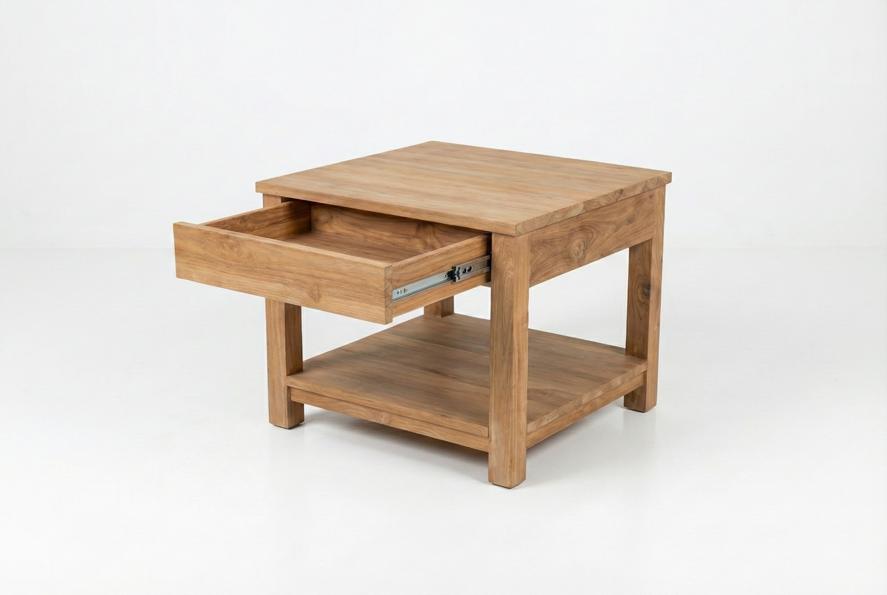 Teakhouten salontafel met lade 60x60x45 - alternate view