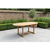 Ovale uitschuifbare tuintafel van massief hout, verstelbaar van 150 tot 200 cm met formaat 100x75 cm