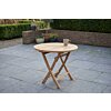 Ronde teakhouten tuintafel van massief teak, inklapbare buitentafel met diameter van 90 cm