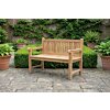 Balmoral teakhouten tuinbank van massief teak, compacte zitbank met een breedte van 130 cm