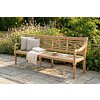 Teakhouten stationsbank van gerecycled eco-teak, extra brede tuinbank met een breedte van 220 cm