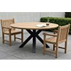 Talo Tuintafel Matrixpoot | 150 CM Ronde Teakhouten Tafel