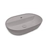 Blinq Couleur opzetwastafel 57x38x15cm ovaal met kraangat - Cement