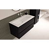 Wastafel polystone Elegant 100x46x2 | 0 Kraangaten| Glans wit Onderkast 2 laden symmetrisch | 100x46x52