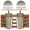 Teak Badkamerset Pedestal Dubbel | 120x40x80 - DEV-DUBB-DRSSR-PED-120x40x80