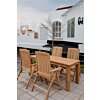 Tuintafel 180x90 + 4 Linda tuinstoelen FSC Teakhout