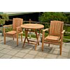 Duurzame ronde teakhouten klaptafel (80 cm) met FLEGT-licentie op een terras