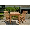 Tuintafel 80x80 met 2 klapstoelen teakhout